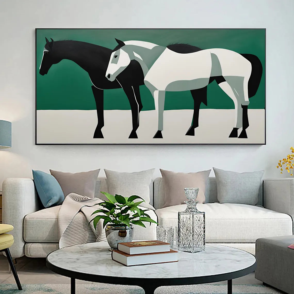 Abstract Animal Horse Wall Art #AL122 — Front View | Abstract Oil Painting for Home Decor