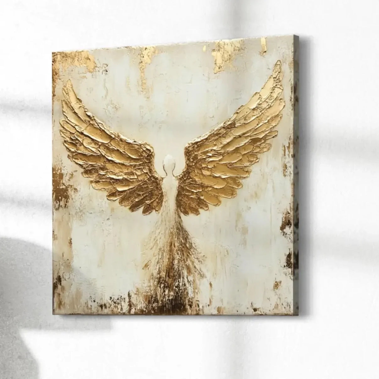 Abstract Angel Wing Textured Painting #AP045 — Front View | Abstract Oil Painting for Home Decor