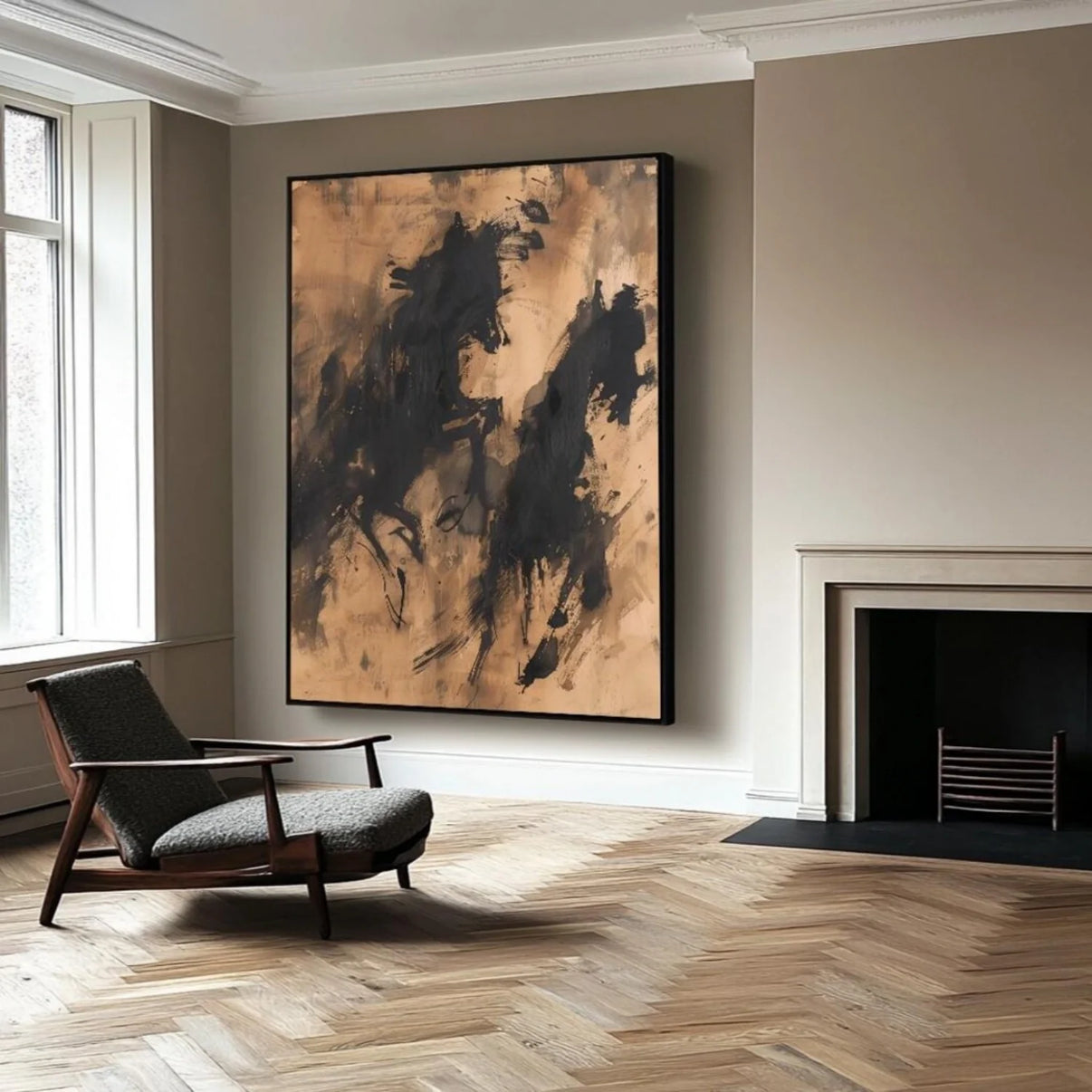 Abstract Animal Horse Wall Art #AL120 — Front View | Abstract Oil Painting for Home Decor