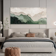 "3D-Textured Art｜Layered Mountain" - Modern Heavy Impasto Landscape Artwork | 3D Rich Color Palette Knife Painting | Luxury Vertical Wall Art #Q 46