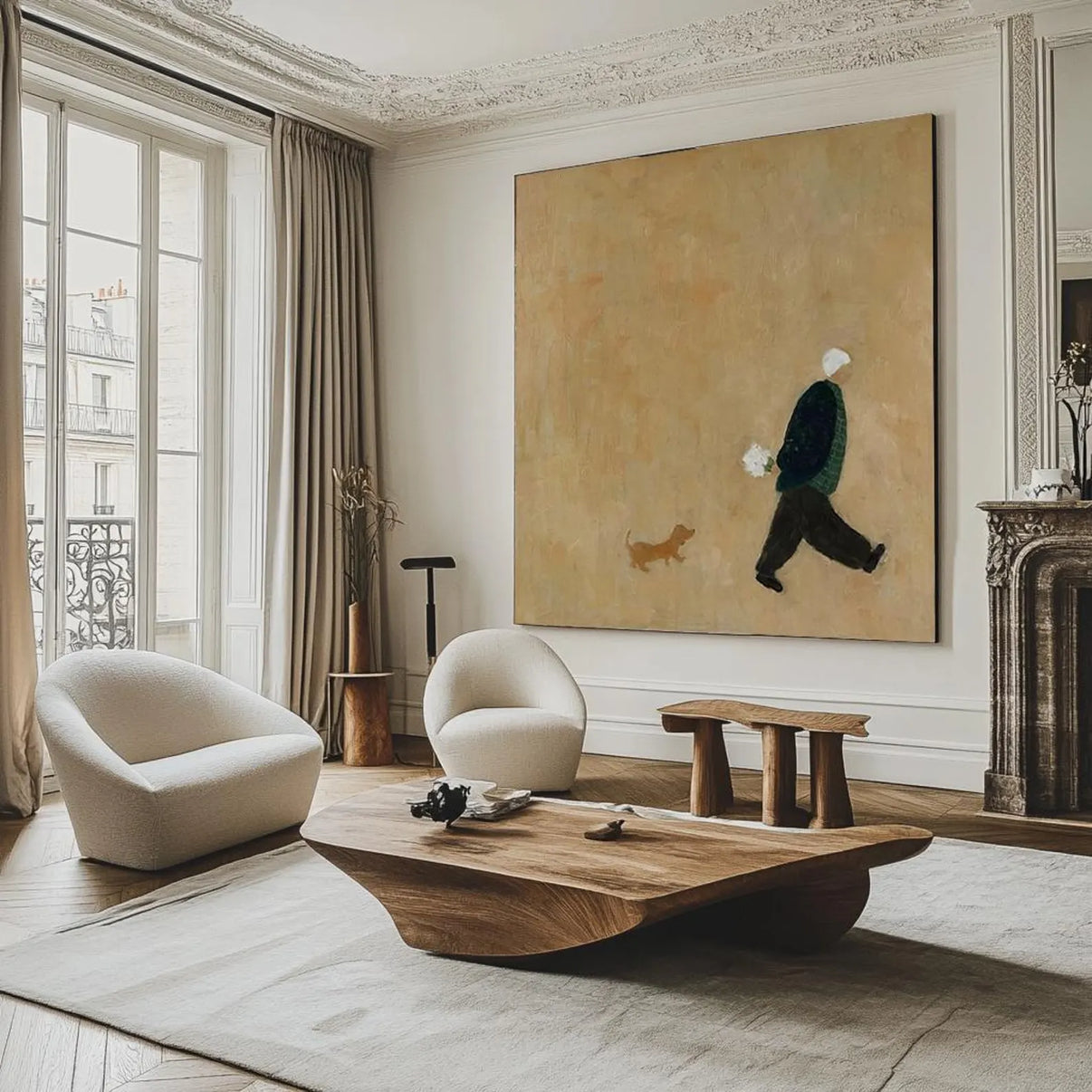 Abstract Figurative Art | Cozy Charm — Front View | Abstract Oil Painting for Home Decor