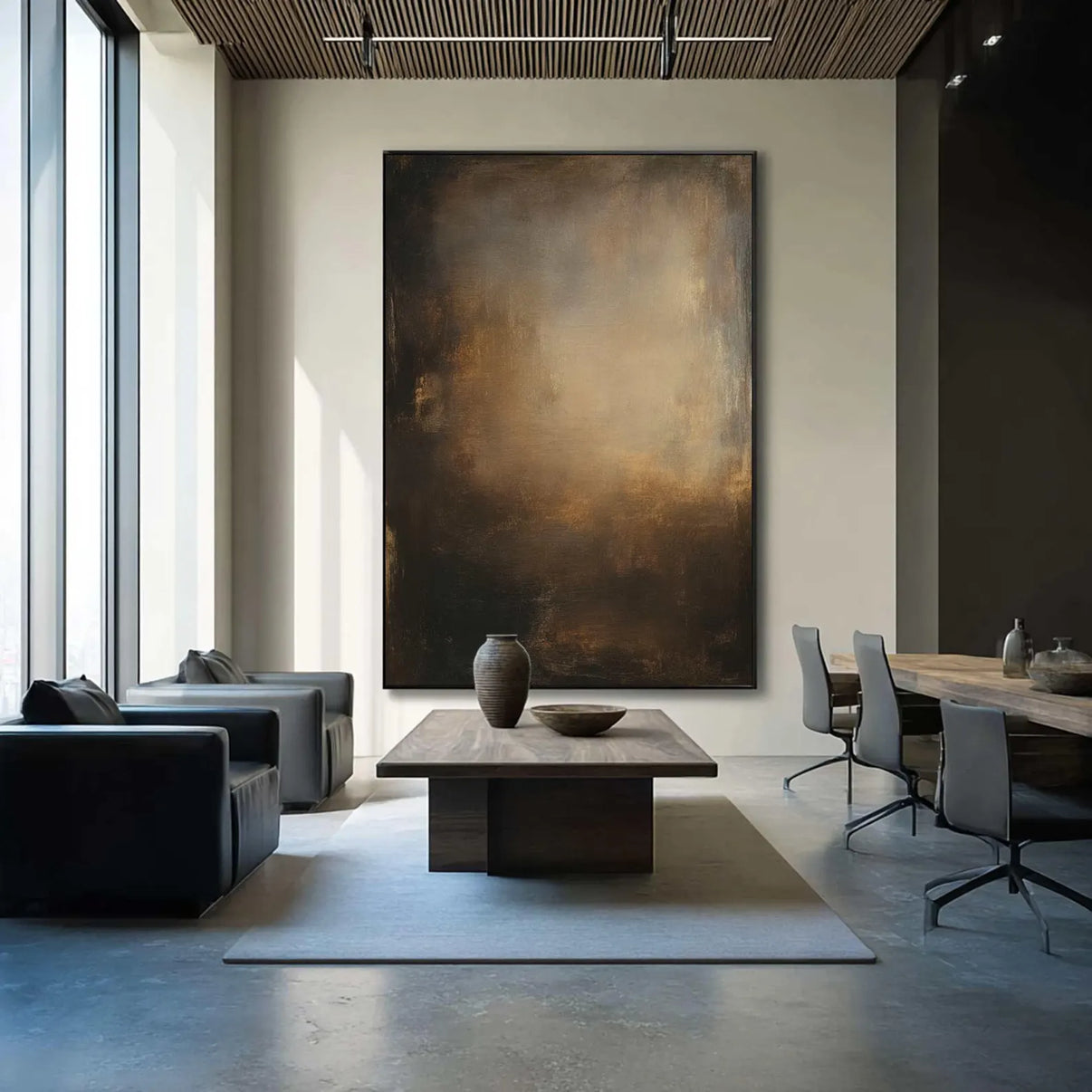 Abstract Luxe Art | Golden Calm — Front View | Abstract Oil Painting for Home Decor
