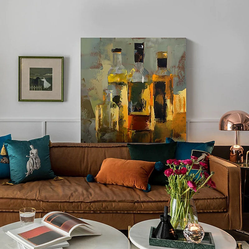 A Taste of Whiskey | Abstract Canvas Wall Art | QSQart — Front View | Abstract Oil Painting for Home Decor