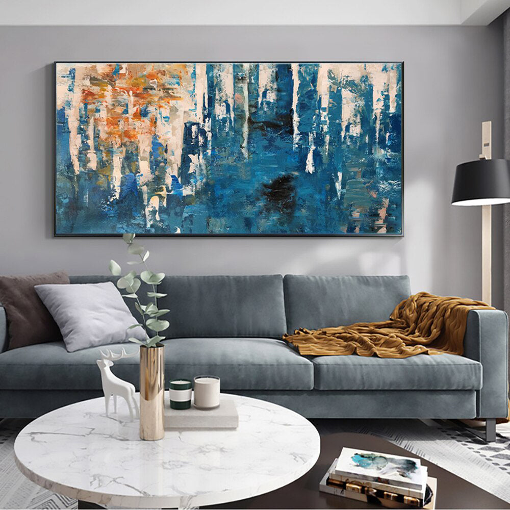 Atlantis | Hand-Painted Canvas Art | QSQart — Front View | Abstract Oil Painting for Home Decor