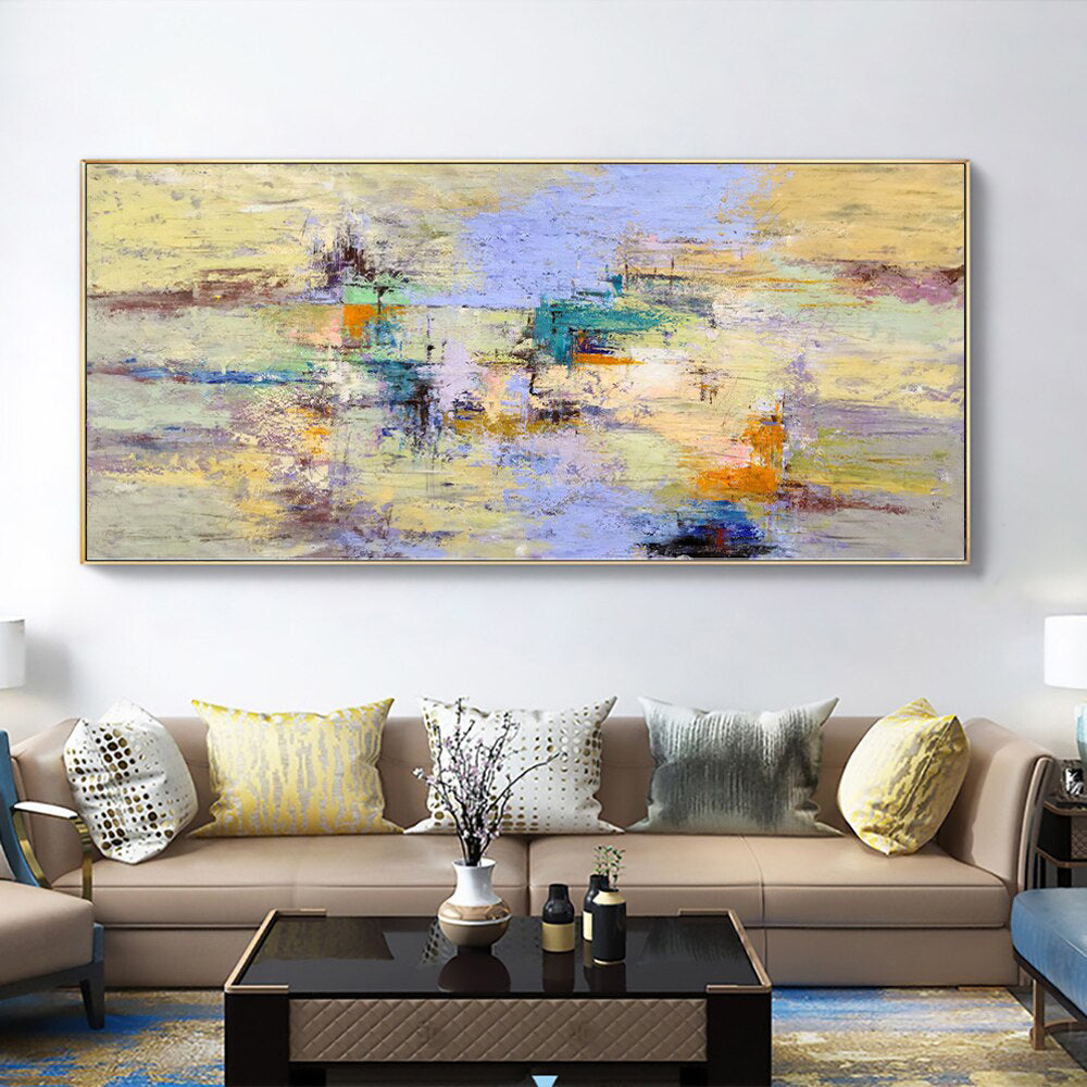 Aurora | Hand-Painted Canvas Art | QSQart — Front View | Abstract Oil Painting for Home Decor