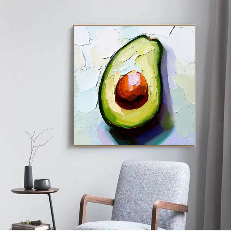 Avocado Beauty — Front View | Abstract Oil Painting for Home Decor
