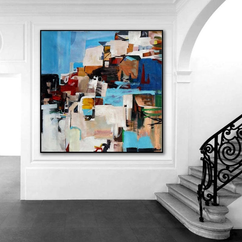 Abstract View | Abstract Canvas Wall Art | QSQart — Front View | Abstract Oil Painting for Home Decor