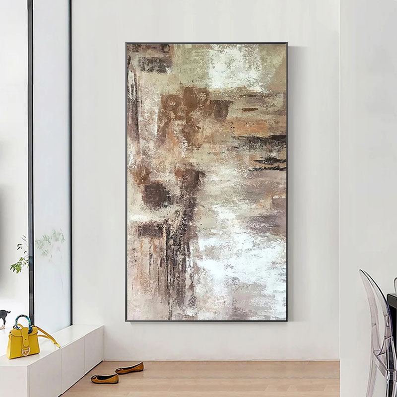 Ancient-Neutral Tones Abstract Wall Art — Front View | Abstract Oil Painting for Home Decor