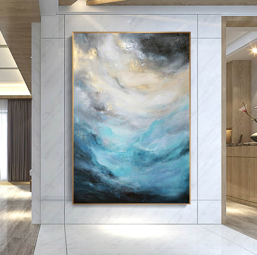 Arctic | Hand-Painted Canvas Art | QSQart — Front View | Abstract Oil Painting for Home Decor