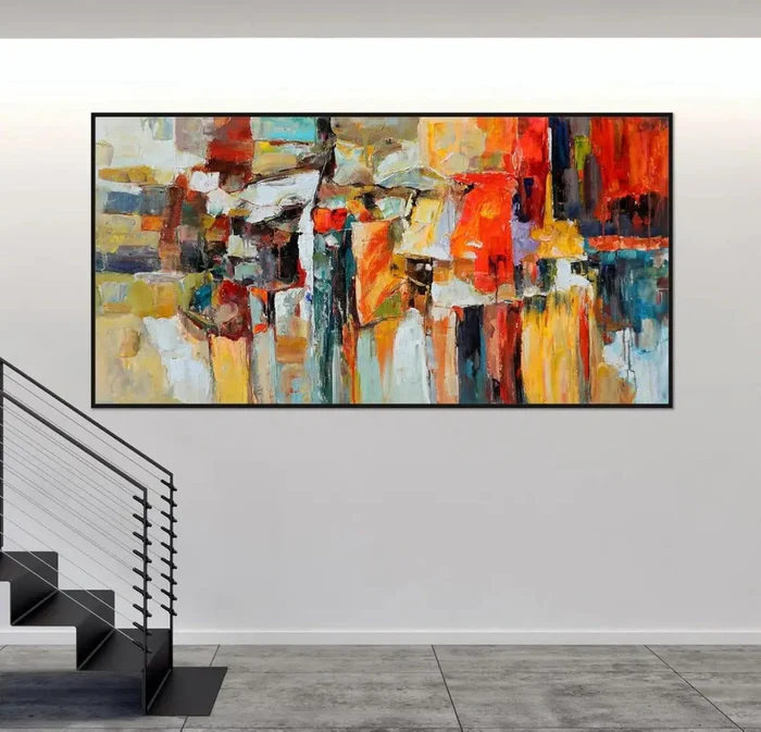 Autumn Union | Hand-Painted Canvas Art | QSQart — Front View | Abstract Oil Painting for Home Decor