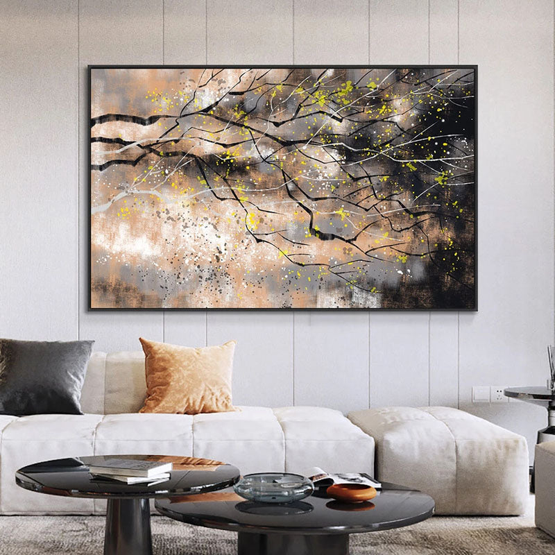 Autumn Winds | Hand-Painted Canvas Art | QSQart — Front View | Abstract Oil Painting for Home Decor