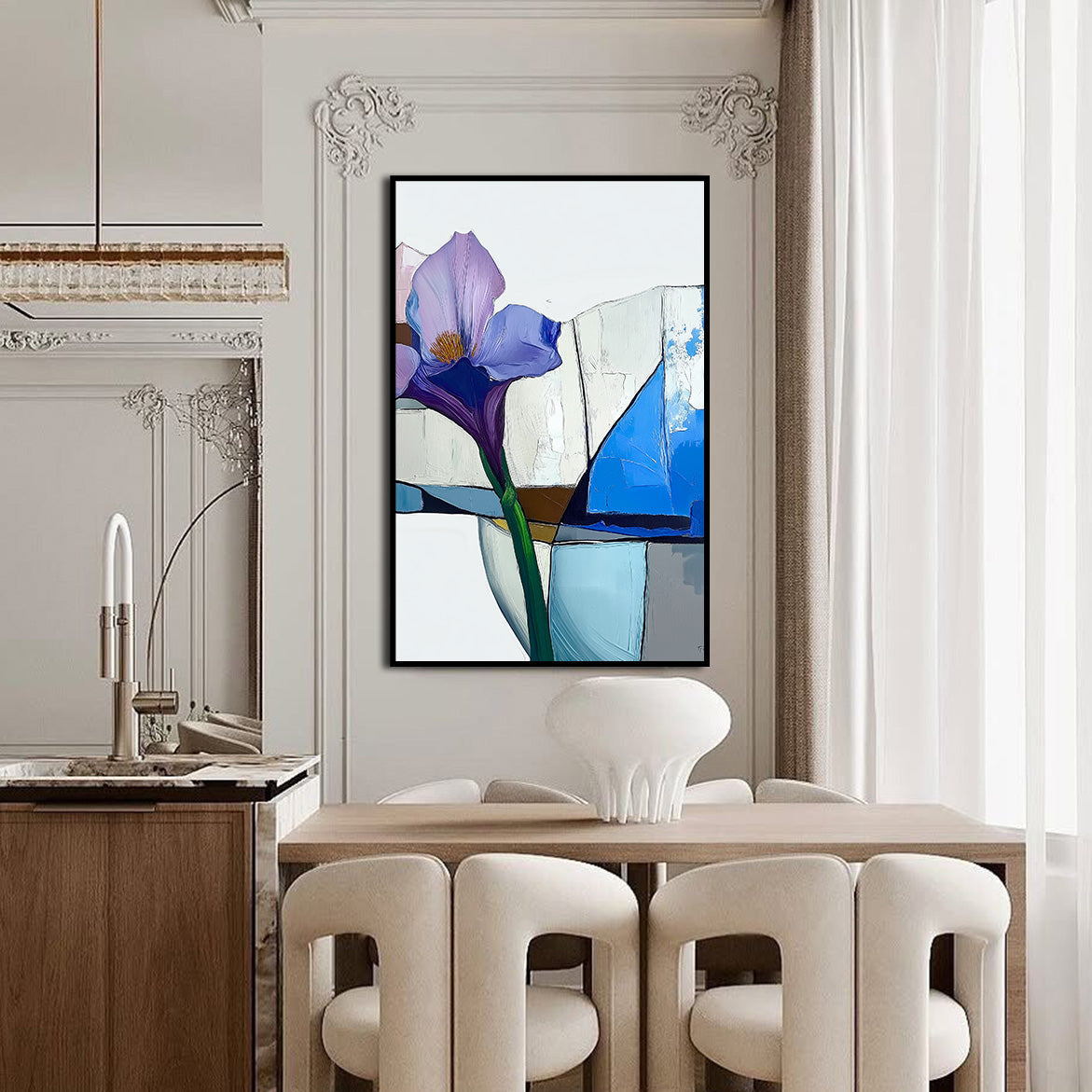 Architectural Bloom — Front View | Abstract Oil Painting for Home Decor