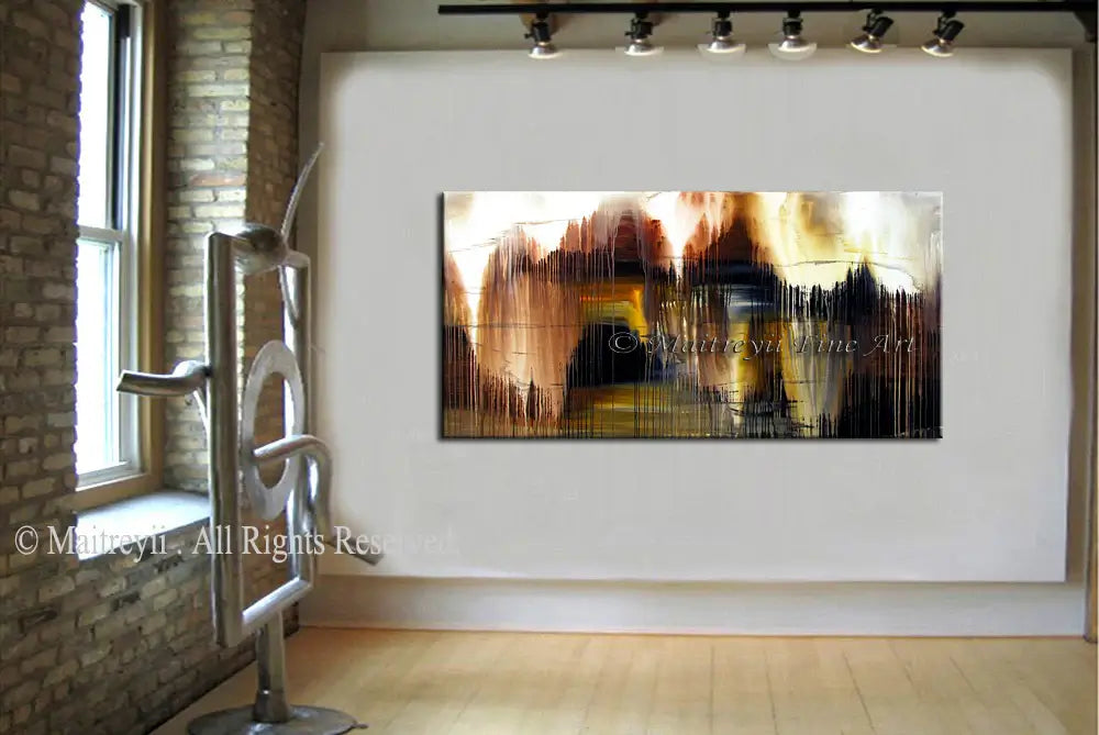 Abstract Modern Art Oil Painting | Amazing Melting Rock Painting — Front View | Abstract Oil Painting for Home Decor