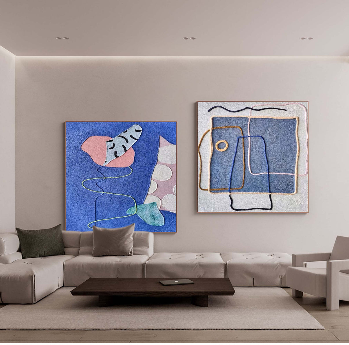 Abstract Canvas Art #AB053 | Abstract Canvas Wall Art | QSQart — Front View | Abstract Oil Painting for Home Decor