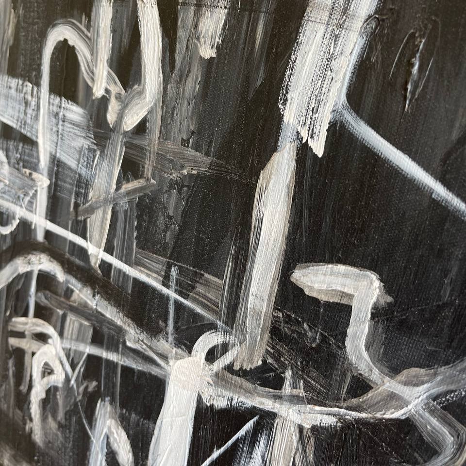 Abstract Chaotic Lines ANOMALY — Front View | Abstract Oil Painting for Home Decor