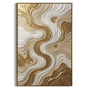"Marbled S Curve Relief" - Modern Heavy Impasto Abstract Artwork | White & Brown Palette Knife Painting | Luxury Vertical Wall Art #Q 116