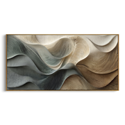 "Ivory Soft Ridge Relief" - Modern Heavy Impasto Landscape Artwork | White & Beige Palette Knife Painting | Luxury Horizontal Wall Art #Q 140