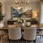 "Ivory Soft Ridge Relief" - Modern Heavy Impasto Landscape Artwork | White & Beige Palette Knife Painting | Luxury Horizontal Wall Art #Q 140