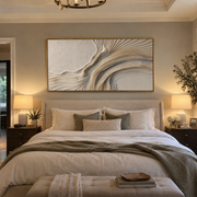 "Folded Ivory Swell Relief" - Modern Heavy Impasto Topographic Abstract | White & Beige Palette Knife Painting | Luxury Horizontal Wall Art #Q 142