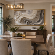 "Gilded Silk Contour Relief" - Modern Heavy Impasto Topographic Abstract | White & Beige Palette Knife Painting | Luxury Horizontal Wall Art #Q 146