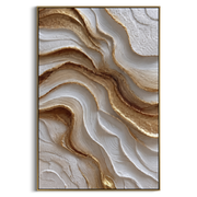 "Feathered Sand Ripple Relief" - Modern Heavy Impasto Topographic Abstract | White & Beige Palette Knife Painting | Luxury Vertical Wall Art #Q 151