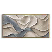 "Soft Ivory Swell Relief" - Modern Heavy Impasto Topographic Abstract | White & Beige Palette Knife Painting | Luxury Horizontal Wall Art #Q 154