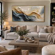 "Folded Silk Contour Relief" - Modern Heavy Impasto Topographic Abstract | White & Beige Palette Knife Painting | Luxury Horizontal Wall Art #Q 158
