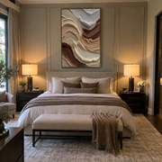 "Sculpted Dune Wave Relief" - Modern Heavy Impasto Ocean Wave Seascape | Beige & White Palette Knife Painting | Luxury Vertical Wall Art #Q 160
