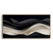 "Carved Graphite Swell Relief" - Modern Heavy Impasto Abstract Artwork | White & Beige Palette Knife Painting | Luxury Horizontal Wall Art #Q 165