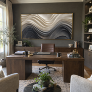 "Quiet Pigment Fault Relief" - Modern Heavy Impasto Landscape Artwork | White & Beige Palette Knife Painting | Luxury Horizontal Wall Art #Q 171