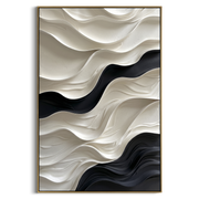 "Contour Rainbow Vein Relief" - Modern Heavy Impasto Landscape Artwork | White & Grey Palette Knife Painting | Luxury Vertical Wall Art #Q 175