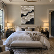 "Contour Rainbow Vein Relief" - Modern Heavy Impasto Landscape Artwork | White & Grey Palette Knife Painting | Luxury Vertical Wall Art #Q 175