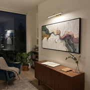 "Folded Chromatic Layer Relief" - Modern Heavy Impasto Landscape Artwork | White & Beige Palette Knife Painting | Luxury Horizontal Wall Art #Q 182