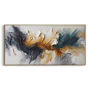 "Winding Sage Canyon Relief" - Modern Heavy Impasto Landscape Artwork | White & Beige Palette Knife Painting | Luxury Horizontal Wall Art #Q 189