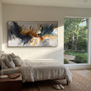 "Winding Sage Canyon Relief" - Modern Heavy Impasto Landscape Artwork | White & Beige Palette Knife Painting | Luxury Horizontal Wall Art #Q 189