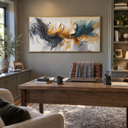 "Winding Sage Canyon Relief" - Modern Heavy Impasto Landscape Artwork | White & Beige Palette Knife Painting | Luxury Horizontal Wall Art #Q 189