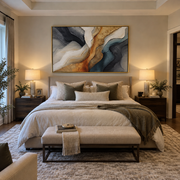 "Soft Chromatic Layer Relief" - Modern Heavy Impasto Landscape Artwork | White & Beige Palette Knife Painting | Luxury Horizontal Wall Art #Q 194