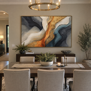 "Soft Chromatic Layer Relief" - Modern Heavy Impasto Landscape Artwork | White & Beige Palette Knife Painting | Luxury Horizontal Wall Art #Q 194