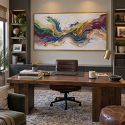"Granular Pigment Fault Relief" - Modern Heavy Impasto Landscape Artwork | White & Beige Palette Knife Painting | Luxury Horizontal Wall Art #Q 195