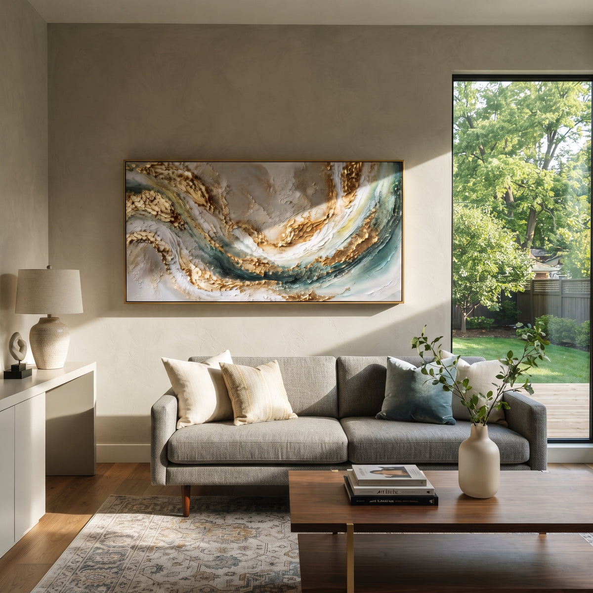 Mineral Painted Strata Relief focuses on white, beige, grey multicolor mineral bands with raised impasto edges, broken pigment channels, and a river-like abstract fault line, keeping the product description tied to the visible artwork rather than a generic texture category. The composition is built from layered ridges, carved plaster edges, curved bands, granular breaks, and raised channels that move across the canvas with a clear directional rhythm. Pale passages, darker accents, warm neutral