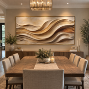 "Luminous Ivory Swell Relief" - Modern Heavy Impasto Topographic Abstract | White & Beige Palette Knife Painting | Luxury Horizontal Wall Art #Q 214