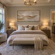 "Tactile Silk Contour Relief" - Modern Heavy Impasto Topographic Abstract | White & Beige Palette Knife Painting | Luxury Horizontal Wall Art #Q 218