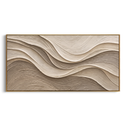 "Sculpted Geologic Cut Relief" - Modern Heavy Impasto Topographic Abstract | White & Beige Palette Knife Painting | Luxury Horizontal Wall Art #Q 240