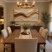 "Cracked Desert Fault Relief" - Modern Heavy Impasto Topographic Abstract | White & Beige Palette Knife Painting | Luxury Horizontal Wall Art #Q 248