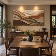 "Stratified Geologic Cut Relief" - Modern Heavy Impasto Topographic Abstract | White & Beige Palette Knife Painting | Luxury Horizontal Wall Art #Q 252