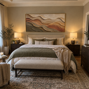 "Luminous Riverbed Wall Relief" - Modern Heavy Impasto Topographic Abstract | White & Beige Palette Knife Painting | Luxury Horizontal Wall Art #Q 254