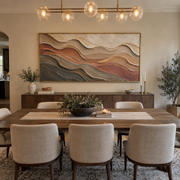 "Luminous Riverbed Wall Relief" - Modern Heavy Impasto Topographic Abstract | White & Beige Palette Knife Painting | Luxury Horizontal Wall Art #Q 254