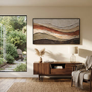 "Shell Clay Terrace Relief" - Modern Heavy Impasto Topographic Abstract | White & Beige Palette Knife Painting | Luxury Horizontal Wall Art #Q 261
