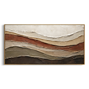 "Shell Clay Terrace Relief" - Modern Heavy Impasto Topographic Abstract | White & Beige Palette Knife Painting | Luxury Horizontal Wall Art #Q 261