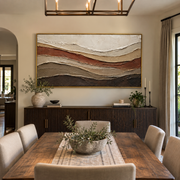 "Shell Clay Terrace Relief" - Modern Heavy Impasto Topographic Abstract | White & Beige Palette Knife Painting | Luxury Horizontal Wall Art #Q 261